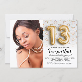 Geburtstags-Star-Glitzer-Portrait Einladung