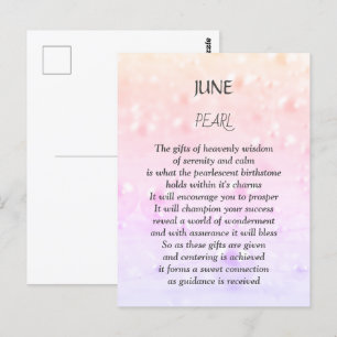 Geburtstags-Sterstein Perle im Juni Postkarte