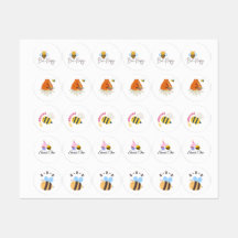 Geburtstags-Sticker-Set mit Bienen