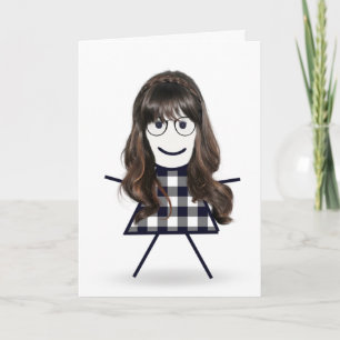 Geburtstags-Strichfigur-Mädchen für Schwester Karte