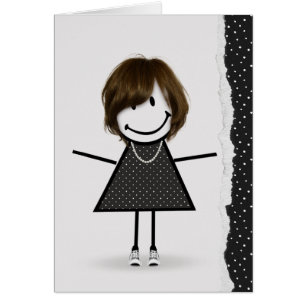 Geburtstags-Strichfigur-Mädchen mit Sneakers