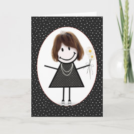 Geburtstags-Strichmännchen Girl for Friend Karte