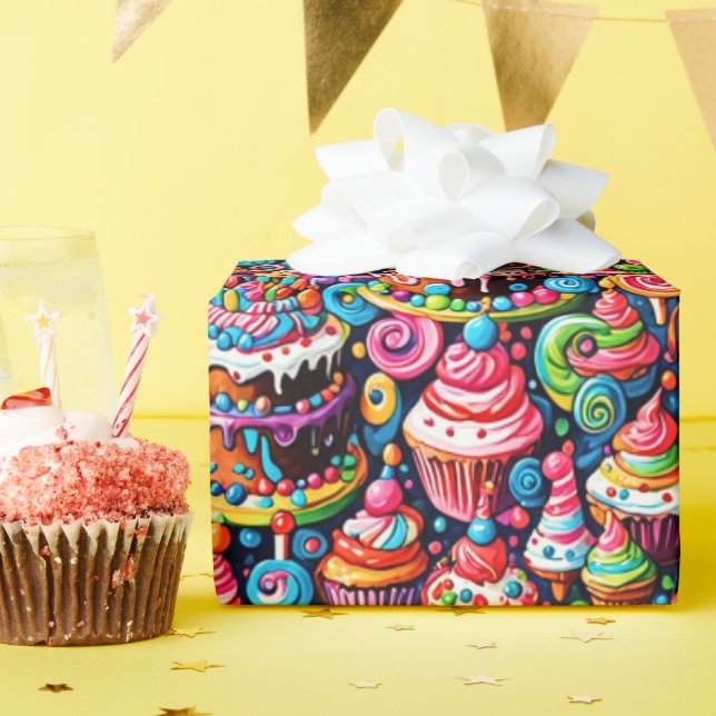 Geburtstags-Süßigkeiten Geschenkpapier (Geburtstagsparty)
