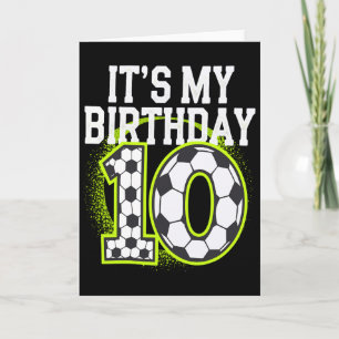 Geburtstags-T-Shirts für Jungen 10 Fußball Es ist  Karte