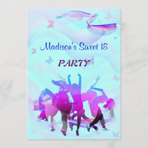 Geburtstags-Tanz-Party Einladung