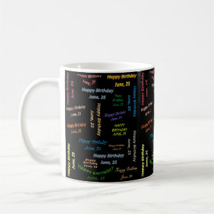 Geburtstags-Tasse 25. Juni Kaffeetasse
