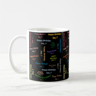 Geburtstags-Tasse 7. Oktober Kaffeetasse