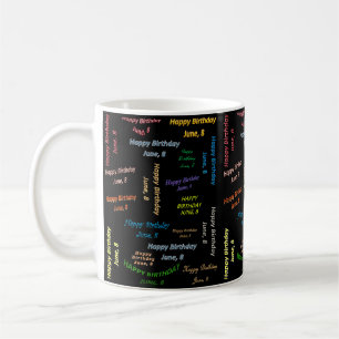 Geburtstags-Tasse 8. Juni Kaffeetasse