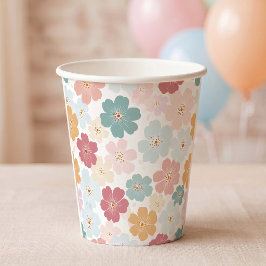 Geburtstags-Tasse Floral Girl Pappbecher