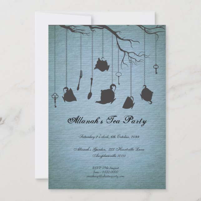 Geburtstags-Tee-Party Einladung (Vorderseite)