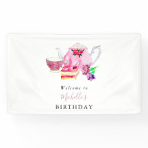 Geburtstags Tee Party Willkommen Wasserfarbe Niedl