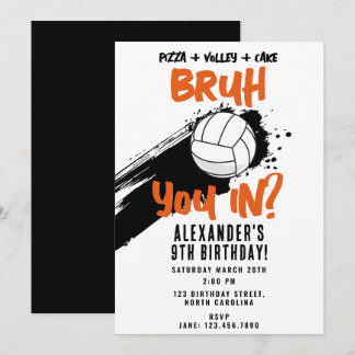 Geburtstags-Teens-Sport-Volleyballspiel des Bruh-J Einladung