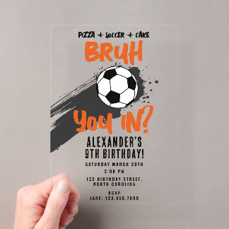 Geburtstags-Teensport-Fußballspiel für Bruh Boys Acryleinladungen