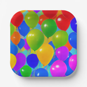 Geburtstags-Teller mit Balloondesign Pappteller