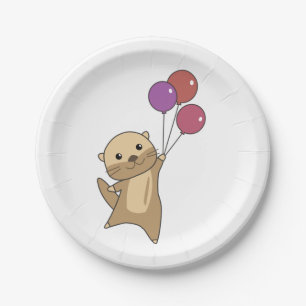 Geburtstags-Tierreich Niedlicher Otter für Kinder  Pappteller