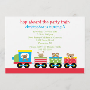 Geburtstags-Tierzug-Geburtstags-Einladung Einladung