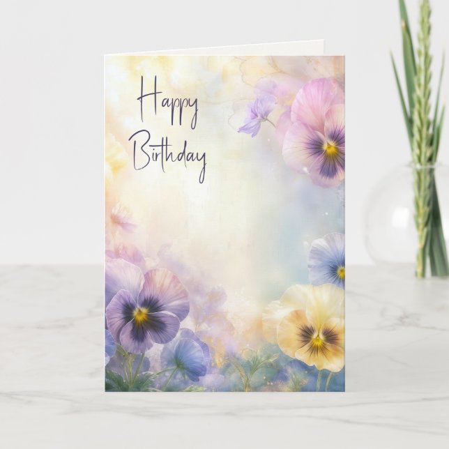 Geburtstags-Traum-Stiefmütterchen-Abstrakt Karte (Vorderseite)