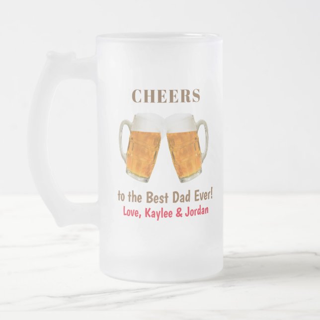 Geburtstags-Vater-Weltbesten aller Zeiten Mattglas Bierglas (Links)