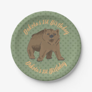 Geburtstags-WaldBraunbär CUB Pappteller