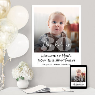 Geburtstags Willkommen "This Kid" Vintages Foto Sn Poster