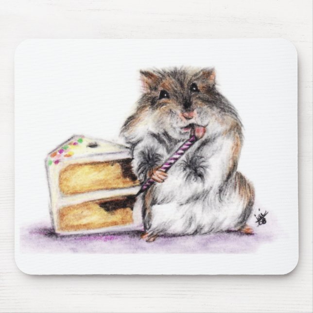 Geburtstags-Zeit (Hamster) Mousepad (Vorne)