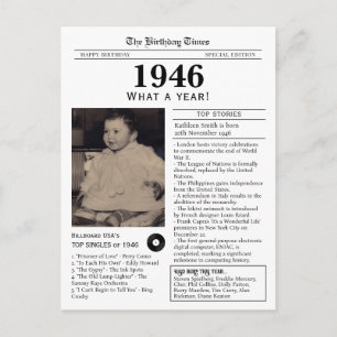 Geburtstags-Zeitungs-Postkarte 1946 Postkarte