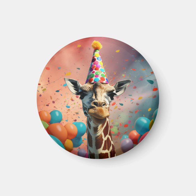 Geburtstagsabzeichen Giraffe, Magnet, Spaß  Magnet (Vorne)