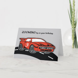 Geburtstagsalter 3 Red Sports Car Karte