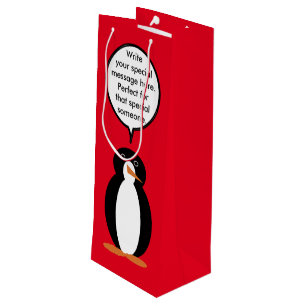 Geburtstagsanzug Sprechende Ms. Pinguin Personalis Geschenktüte Für Weinflaschen