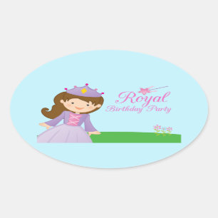 Geburtstagsaufkleber der Prinzessin Ovaler Aufkleber