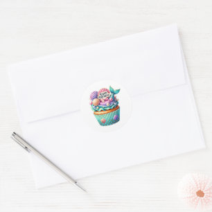 Geburtstagsaufkleber für Cupcakes Runder Aufkleber