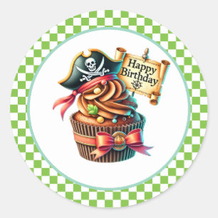 Geburtstagsaufkleber für Cupcakes Runder Aufkleber
