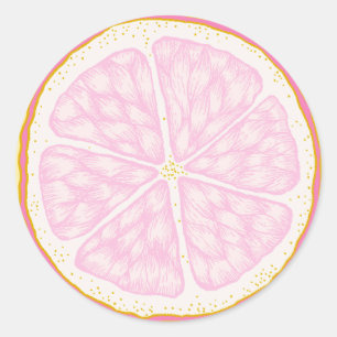 Geburtstagsaufkleber rosa Zitronenscheibe Runder Aufkleber