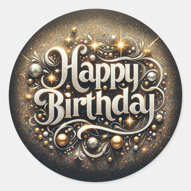 Geburtstagsaufkleber Runder Aufkleber (Vorderseite)