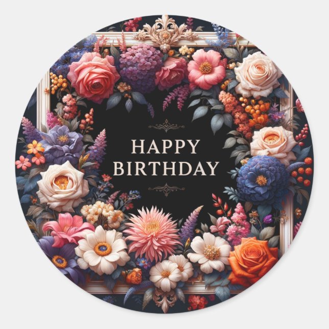 Geburtstagsaufkleber Runder Aufkleber (Vorderseite)