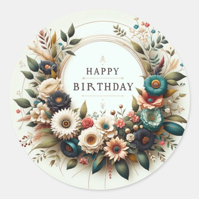 Geburtstagsaufkleber Runder Aufkleber (Vorderseite)