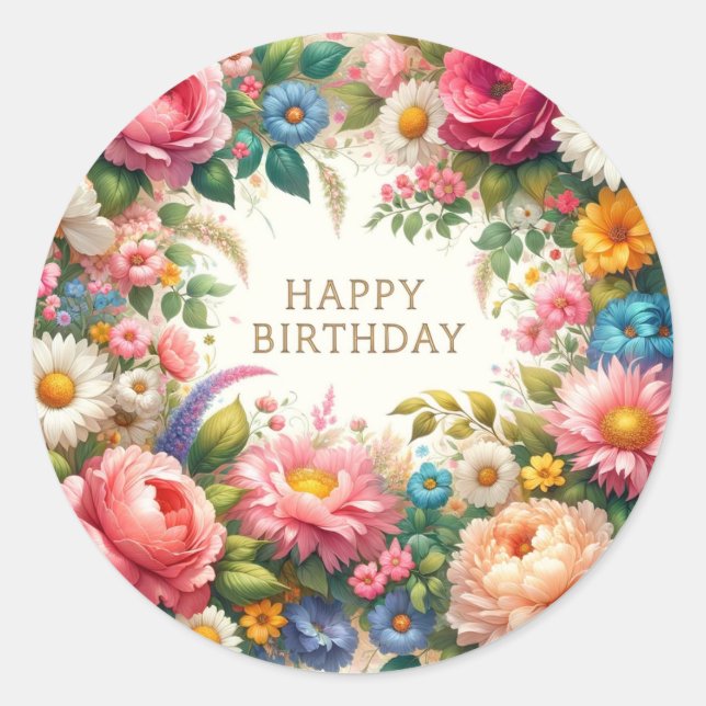 Geburtstagsaufkleber Runder Aufkleber (Vorderseite)