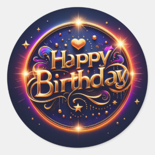 Geburtstagsaufkleber Runder Aufkleber