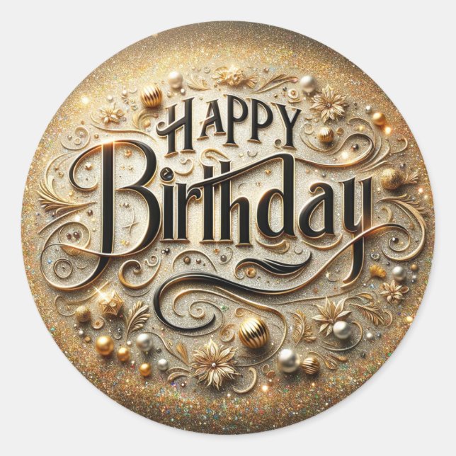 Geburtstagsaufkleber Runder Aufkleber (Vorderseite)
