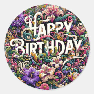 Geburtstagsaufkleber Runder Aufkleber