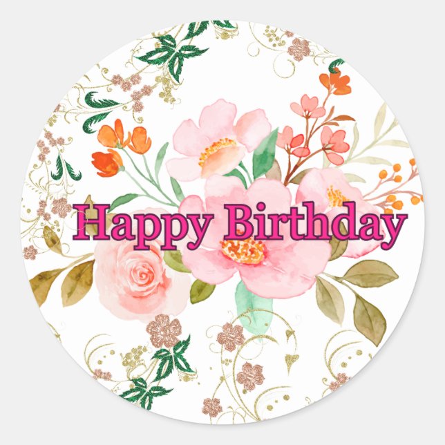 Geburtstagsaufkleber Runder Aufkleber (Vorderseite)