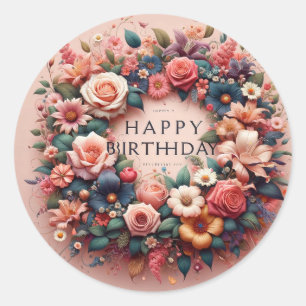 Geburtstagsaufkleber Runder Aufkleber