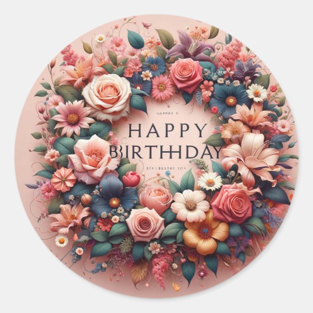 Geburtstagsaufkleber Runder Aufkleber (Vorderseite)