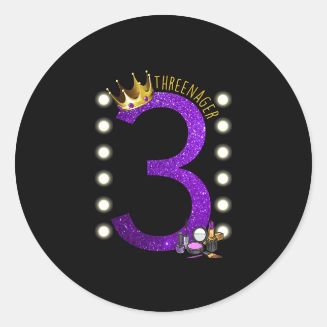 Geburtstagsaufkleber von MUA-Prinzessin Runder Aufkleber (Vorderseite)