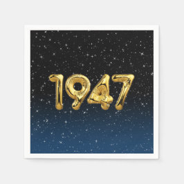 Geburtstagsballons 1947 in Stars Napkins Serviette