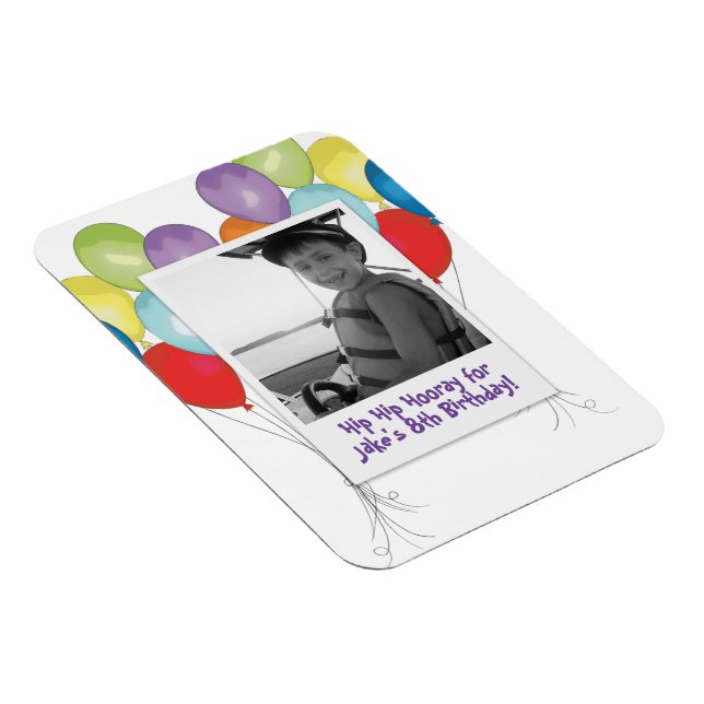Geburtstagsballons Foto Magnet (Rechte Seite)