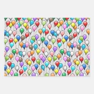 Geburtstagsballons Geschenkpapier Set