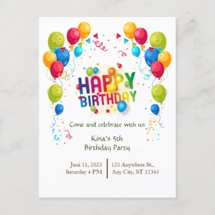Geburtstagsballons Grußkarte Postkarte