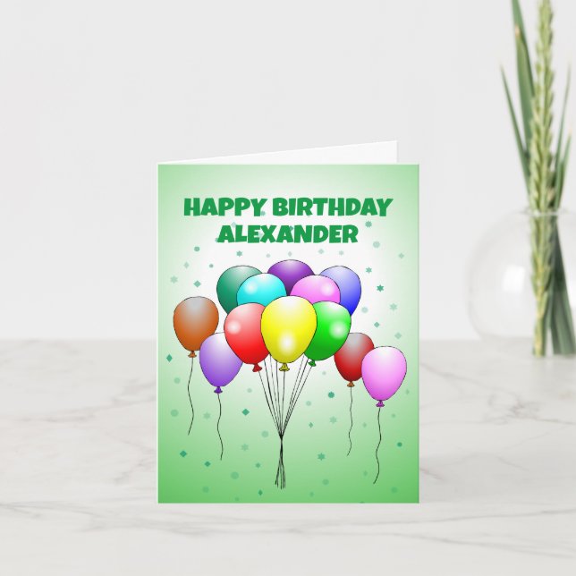 Geburtstagsballons Karte (Vorderseite)