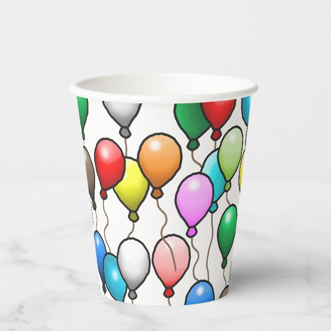 Geburtstagsballons Pappbecher (Vorderseite)